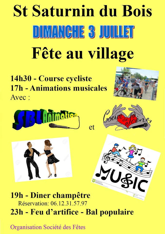 Fête au village le 03/07/2016 à Saint-Saturnin-du-Bois