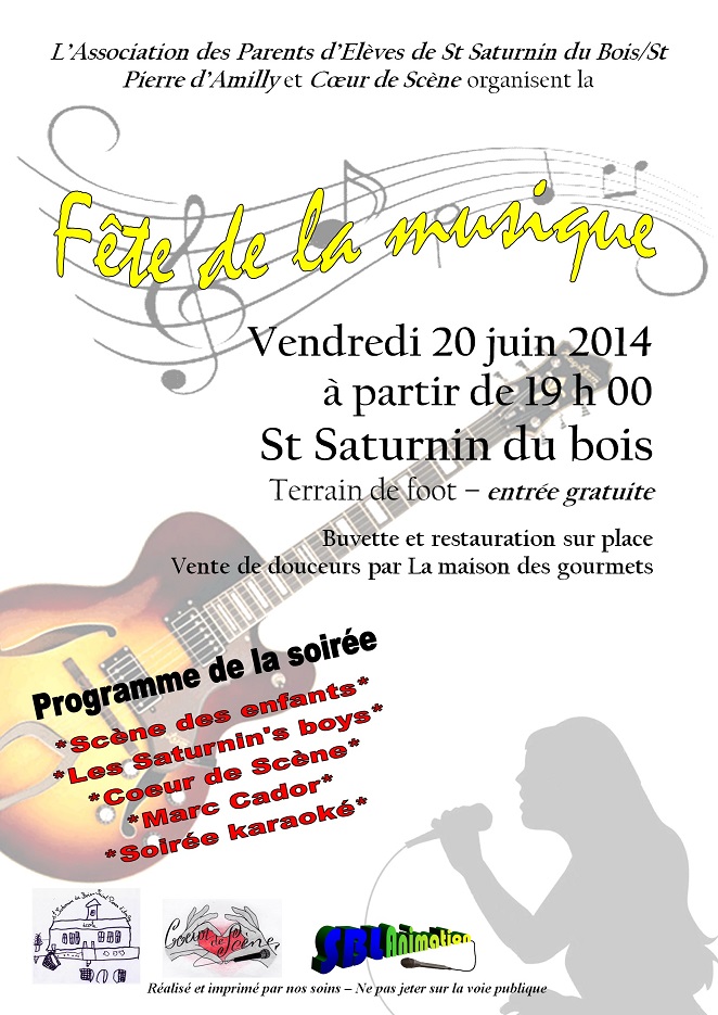 Fête de la musique le 20/06/2014 à Saint-Saturnin-du-Bois