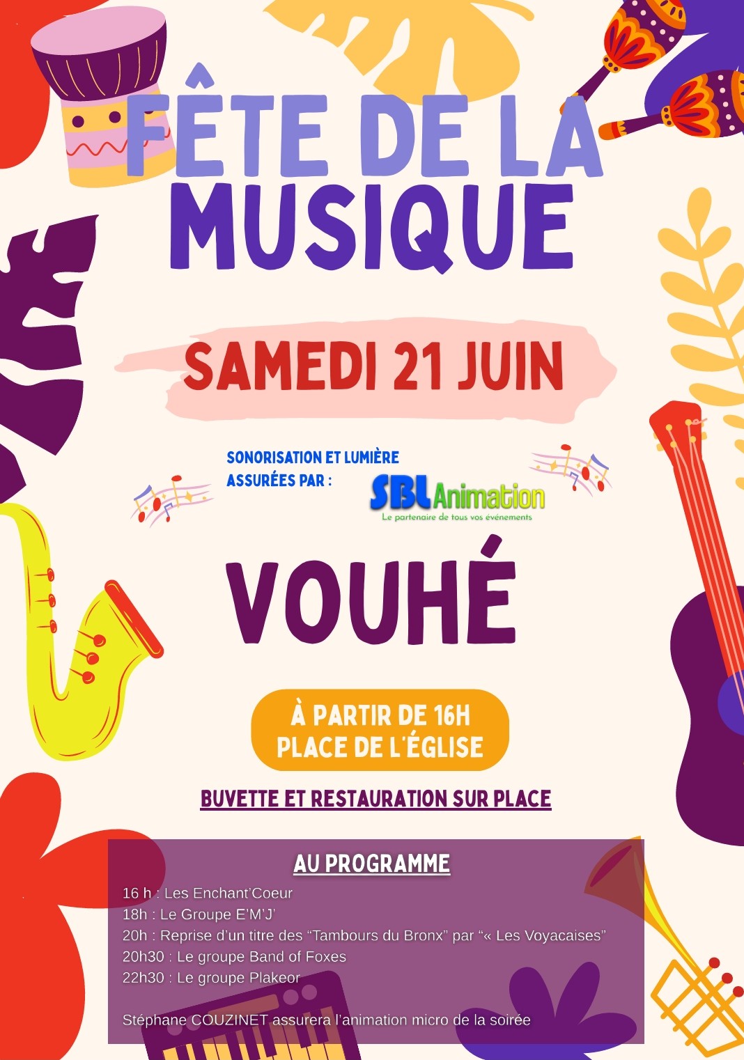 Fête de la musique à Vouhé le 21/06/2025