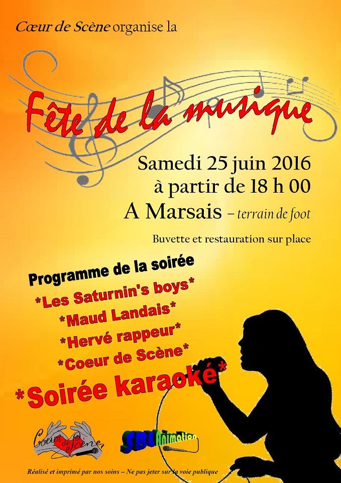 Fête de la musique le 25/06/2016 à Marsais