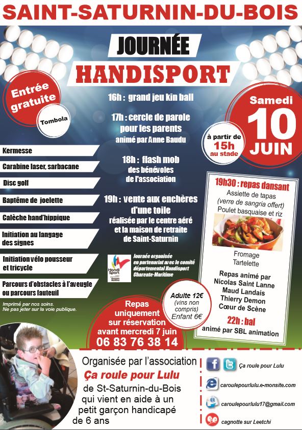 Journée Handisport le 10 juin 2017 à Saint-Saturnin-du-Bois