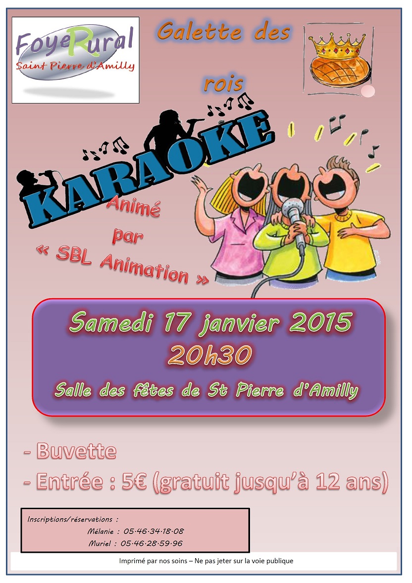 Soirée karaoké à Saint-Pierre d'Amilly le 17/01/2015