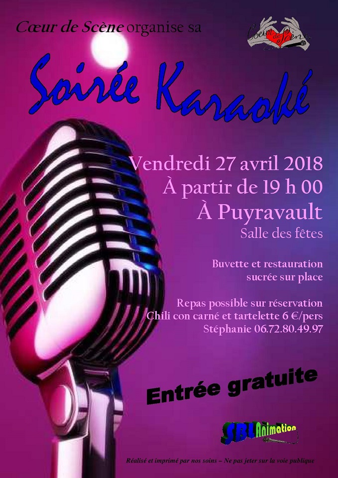 Soirée karaoké à Puyravault le 27/04/2018