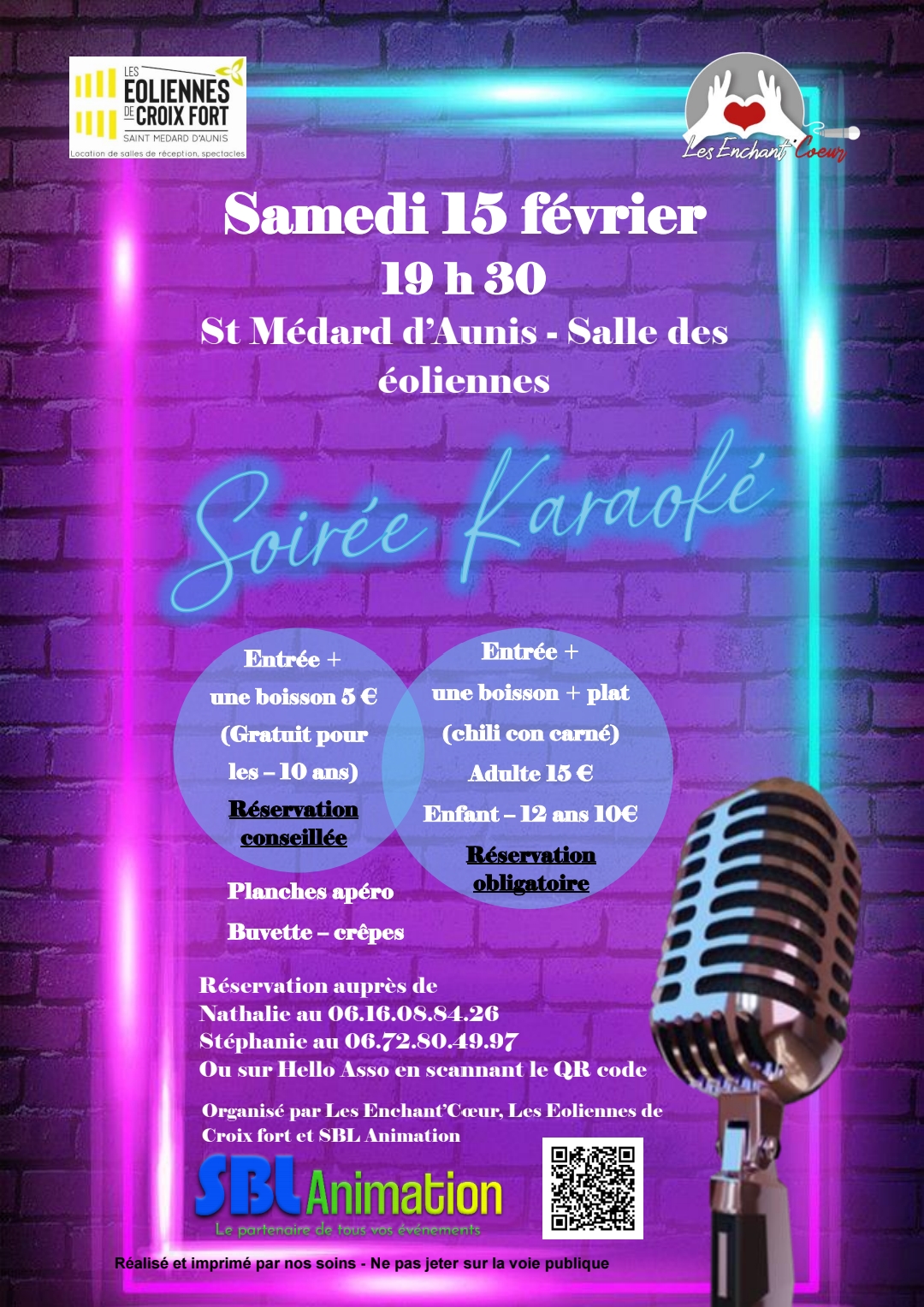 Soirée karaoké à Saint-Médard d'Aunis le 15/02/2025