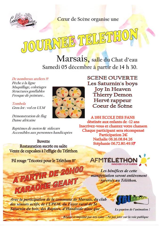 Soirée Téléthon à Marsais le 06/12/2014